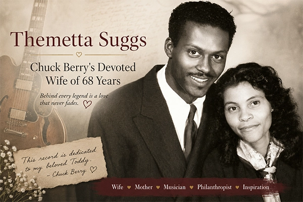 Themetta Suggs, wife of rock and roll legend Chuck Berry, smiling at a public event
