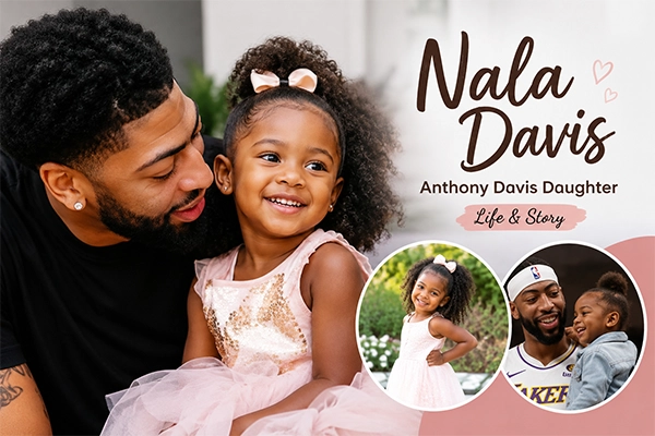 Nala Davis smiling with her father NBA star Anthony Davis at a public event