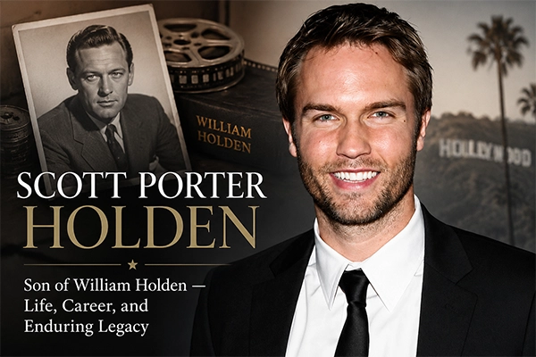 Scott Porter Holden actor and son of William Holden standing in Los Angeles California